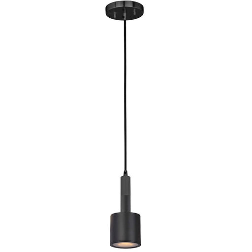 Dainolite Rhoswen 1-Light Pendant | Contemporary Matte Black and Clear Frosted Acrylic | Kitchen Island & Dining Room | Model RHS-1P-MB