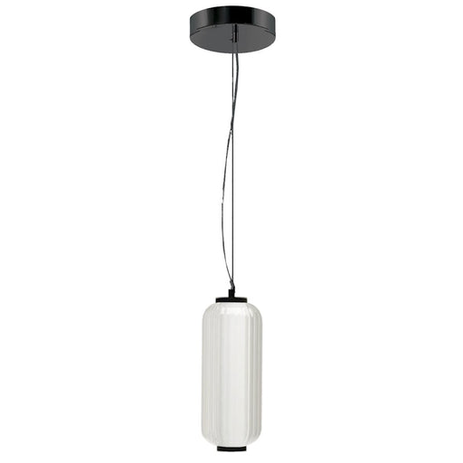 Dainolite Ramona 12.5in 1-Light LED Pendant | Transitional Matte Black and Clear Fluted Glass | Kitchen Island & Hallway | Model RMA-1210LEDP-MB