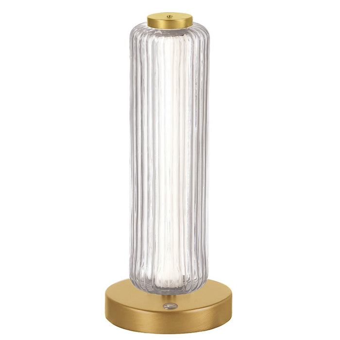 Dainolite Ramona 1 Light Table Lamp, Aged Brass/Clear - RMA-1510LEDT-AGB
