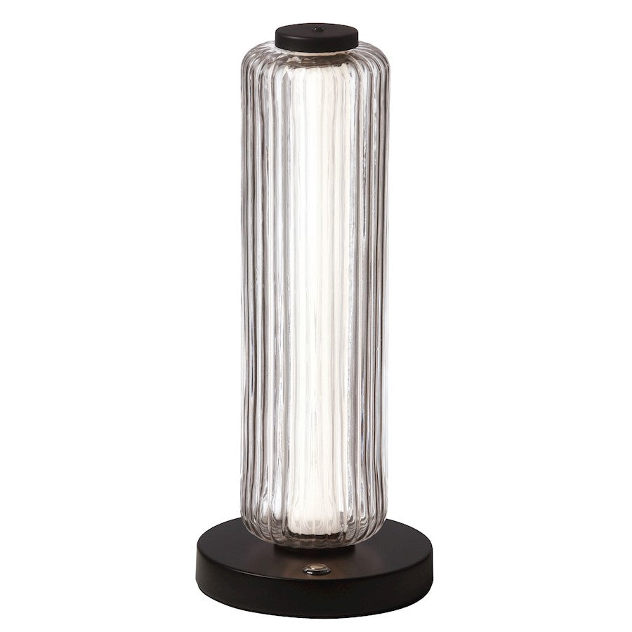 Dainolite Ramona 1 Light Table Lamp, Matte Black/Clear - RMA-1510LEDT-MB