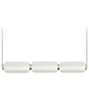 Dainolite Ramona 38in 1-Light Horizontal Pendant | Transitional Aged Brass and Clear Glass | Kitchen Island & Dining Room | Model RMA-3830LEDHP-AGB