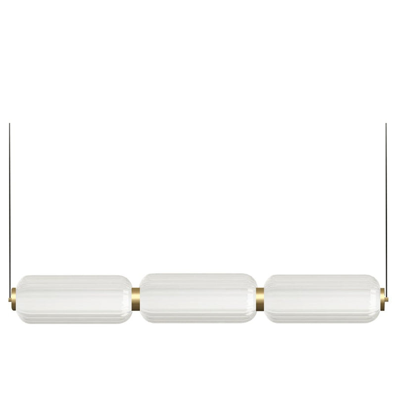 Dainolite Ramona 38in 1-Light Horizontal Pendant | Transitional Aged Brass and Clear Glass | Kitchen Island & Dining Room | Model RMA-3830LEDHP-AGB