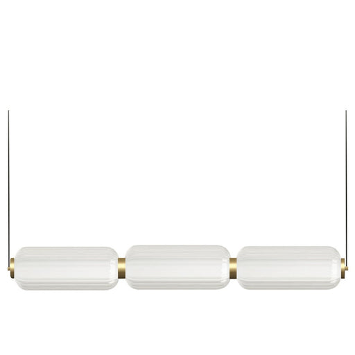 Dainolite Ramona 38in 1-Light Horizontal Pendant | Transitional Aged Brass and Clear Glass | Kitchen Island & Dining Room | Model RMA-3830LEDHP-AGB