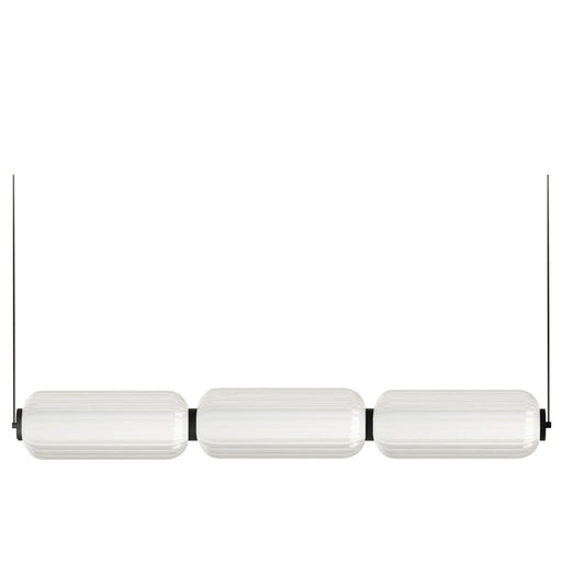 Dainolite Ramona 38in 1-Light Horizontal Pendant | Transitional Matte Black and Clear Glass | Kitchen Island & Dining Room | Model RMA-3830LEDHP-MB