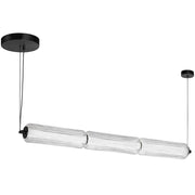 Dainolite Ramona 38in 1-Light Horizontal Pendant | Transitional Matte Black and Clear Glass | Kitchen Island & Dining Room | Model RMA-3830LEDHP-MB