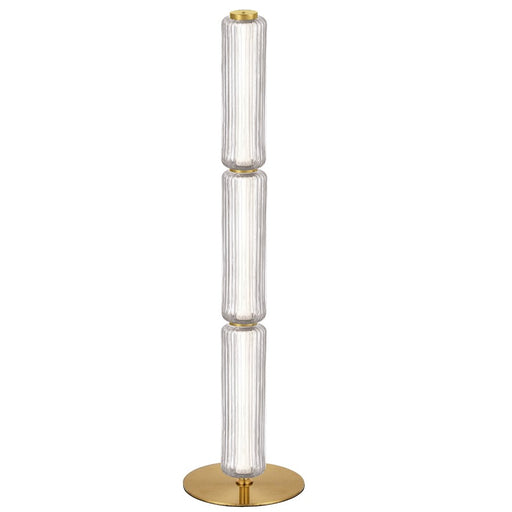Dainolite Ramona 43in LED Floor Lamp | Contemporary Aged Brass and Clear Glass | Living Room & Bedroom Reading Light | Model RMA-4530LEDF-AGB