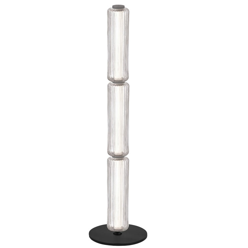 Dainolite Ramona 43in LED Floor Lamp | Contemporary Matte Black and Clear Glass | Living Room & Great Room | 4 x 4 x 43 in | Model RMA-4530LEDF-MB