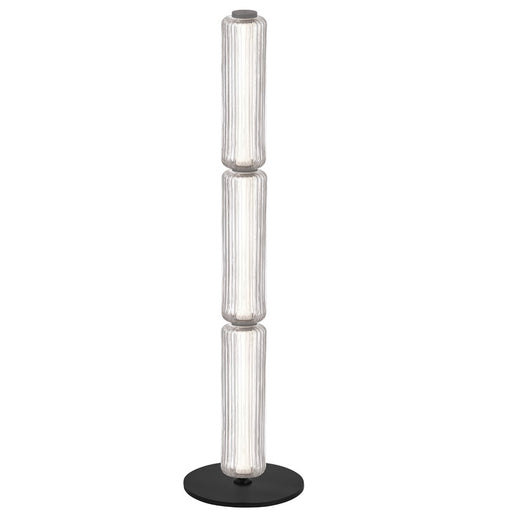 Dainolite Ramona 43in LED Floor Lamp | Contemporary Matte Black and Clear Glass | Living Room & Great Room | 4 x 4 x 43 in | Model RMA-4530LEDF-MB