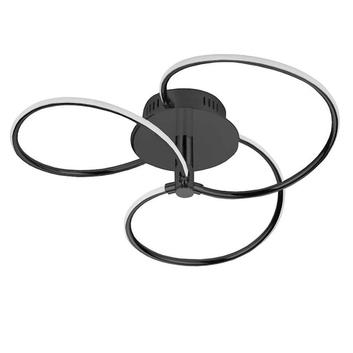 Dainolite Romy 20in 1-Light Semi-Flush Mount | Contemporary Matte Black and White Silicone | Bedroom & Hallway | 20 x 20 x 12 in | Model ROM-223SF-MB