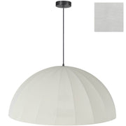 Dainolite Ronny 30in 1-Light Pendant | Transitional Matte Black Metal and Beige Fabric Shade | Dining Room & Entryway | 30 x 30 x 18 in | Model RON-301P-MB