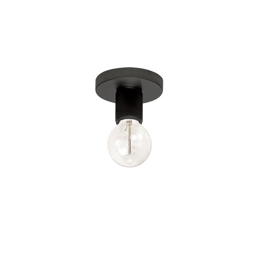Dainolite Roswell 5in 1-Light Flush Mount | Matte Black Metal Transitional | Hallway & Bathroom | 4.75 x 4.75 x 3.25 in | Model RSW-41FH-MB