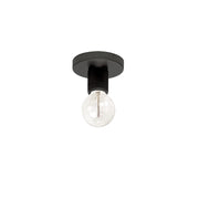 Dainolite Roswell 5in 1-Light Flush Mount | Matte Black Metal Transitional | Hallway & Bathroom | 4.75 x 4.75 x 3.25 in | Model RSW-41FH-MB
