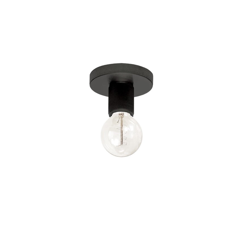 Dainolite Roswell 5in 1-Light Flush Mount | Matte Black Metal Transitional | Hallway & Bathroom | 4.75 x 4.75 x 3.25 in | Model RSW-41FH-MB