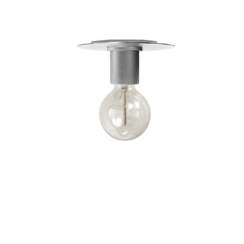 Dainolite Roswell 8in 1-Light Flush Mount | Transitional Satin Chrome Metal | Hallway & Bedroom Ceiling Light | 8 x 8 x 3 in | Model RSW-61FH-SC