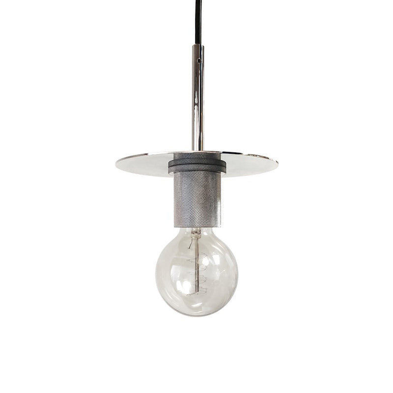 Dainolite Roswell 8in 1-Light Pendant | Transitional Polished Chrome Metal | Kitchen Island & Dining Room | 8 x 8 x 6 in | Model RSW-61P-PC