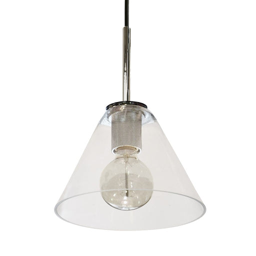 Dainolite Roswell 9in 1-Light Pendant | Transitional Polished Chrome and Clear Glass | Kitchen Island & Dining Room | Model RSW-91P-PC-CLR