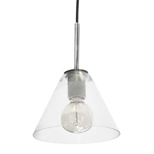 Dainolite Roswell 9in 1-Light Pendant | Transitional Satin Chrome and Clear Glass | Kitchen Island & Dining Room | Model RSW-91P-SC-CLR