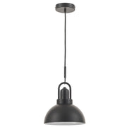Dainolite Reveka 10in 1-Light Pendant | Transitional Matte Black Metal Bell Shade | Kitchen Island & Dining Nook | 10 x 10 x 15 in | Model RVK-101P-MB