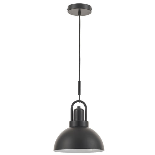 Dainolite Reveka 10in 1-Light Pendant | Transitional Matte Black Metal Bell Shade | Kitchen Island & Dining Nook | 10 x 10 x 15 in | Model RVK-101P-MB