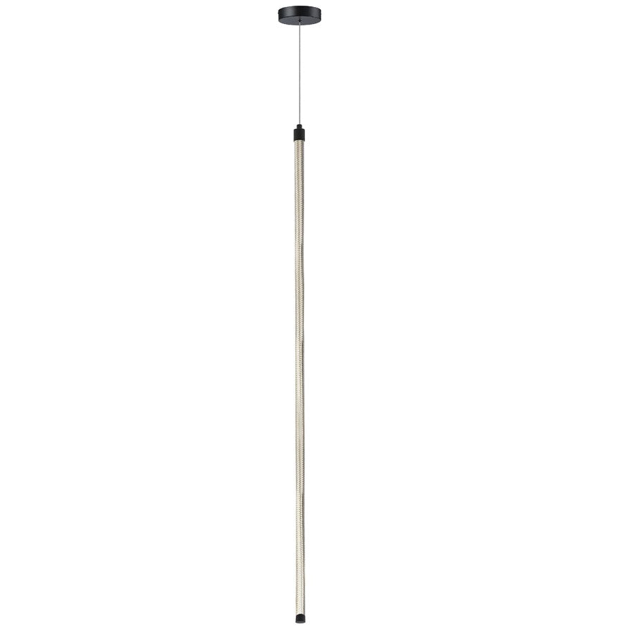Dainolite Roxanne 1 Light Pendant, Matte Black/White
