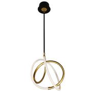 Dainolite Raelynn 12.25in 1-Light LED Pendant | Modern Gold and Matte Black Metal with White Acrylic Shade | Kitchen Island | Model RYN-1211LEDP-GLD-MB