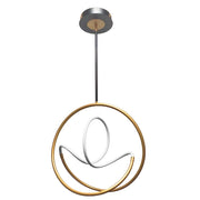 Dainolite Raelynn 25in 1-Light LED Pendant | Gold and Matte Black Metal with White Acrylic Shade | Foyer & Dining Room | Model RYN-2427LEDP-GLD-MB