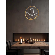 Dainolite Raelynn 25in 1-Light LED Pendant | Gold and Matte Black Metal with White Acrylic Shade | Foyer & Dining Room | Model RYN-2427LEDP-GLD-MB