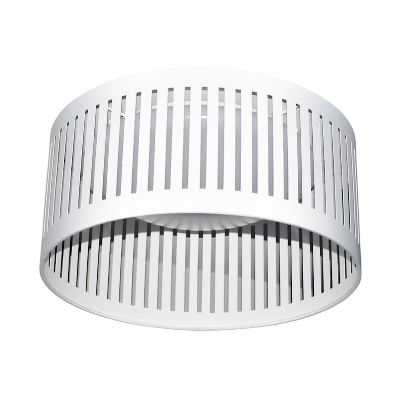 Dainolite SDLED 15in 1-Light LED Flush Mount | Modern White Fabric Shade | Bedroom & Hallway Ceiling Light | 780 Lumens 3000K | Model SDLED-15FH-WH