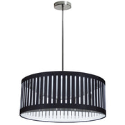 Dainolite LED Slit Drum Shade 20in 1-Light Pendant | Industrial Black Fabric and White Fabric Shade | Kitchen Island & Dining Room | Model SDLED-20P-BK