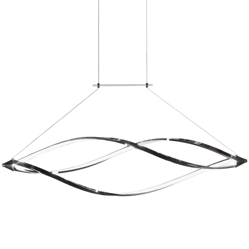 Dainolite Selent 43in 1-Light Horizontal Pendant | Polished Chrome Stainless Steel | Kitchen Island & Dining Room | 11 x 43 x 11 in | Model SEL-43HP-PC