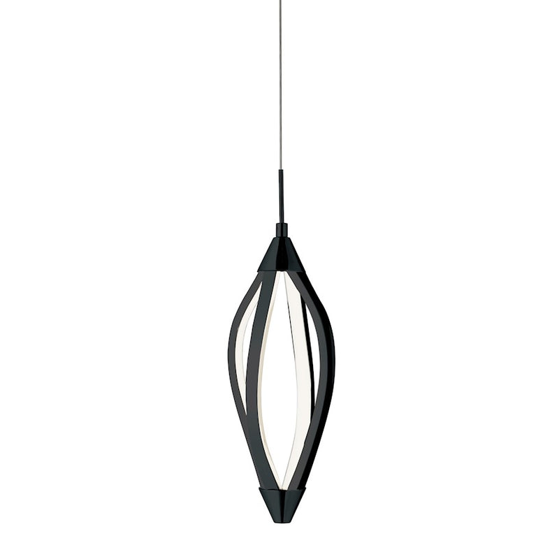 Dainolite Selene 6in 1-Light Pendant | Contemporary Matte Black and White Acrylic Diffuser | Kitchen Island & Dining Room | Model SEL-6P-MB