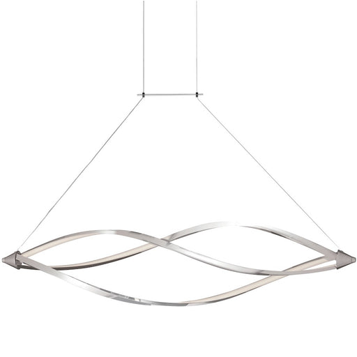Dainolite Seli 72in 3-Light LED Horizontal Pendant | Satin Chrome and White Silicone | Kitchen Island & Dining Room | Model SEL-72HP-SC