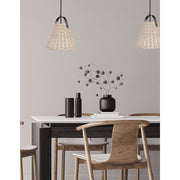 Dainolite Shenandoah 1-Light Pendant | Transitional Matte Black and Natural Rattan | Kitchen Island & Foyer | 13 x 13 x 14 in | Model SND-141P-MB