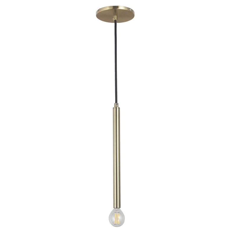 Dainolite Sanya 12in 1-Light Linear Pendant | Modern Aged Brass Metal | Kitchen Island & Dining Room | 1 x 1 x 12 in | Model SNY-121P-AGB