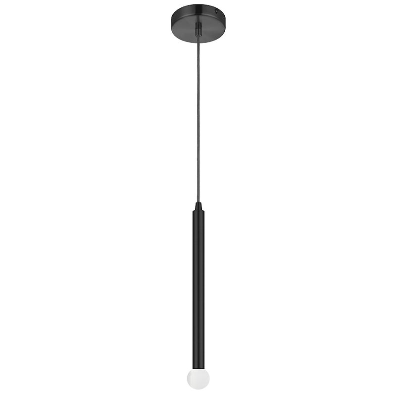 Dainolite Sanya 12in 1-Light Linear Pendant | Modern Matte Black Metal | Kitchen Island & Dining Room | 1 x 1 x 12 in | Model SNY-121P-MB
