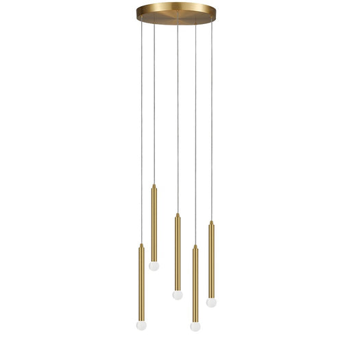 Dainolite Sanya 5 Light Multi Pendant, Aged Brass