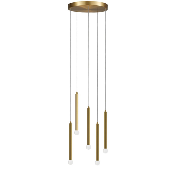 Dainolite Sanya 5 Light Multi Pendant, Aged Brass