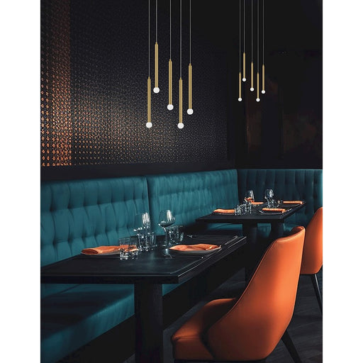 Dainolite Sanya 5 Light Multi Pendant, Aged Brass