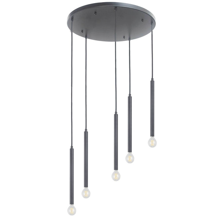 Dainolite Sanya 5 Light Multi Pendant, Matte Black