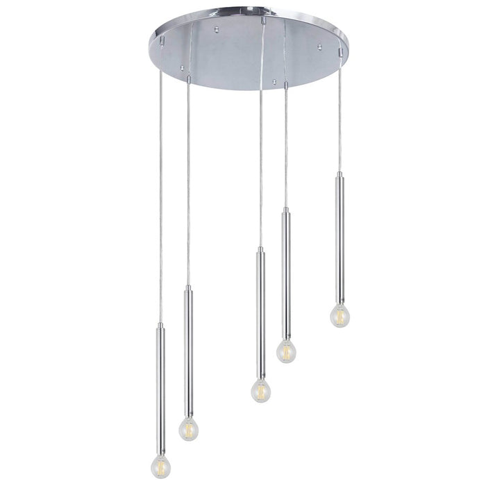 Dainolite Sanya 5 Light Multi Pendant, Polished Chrome