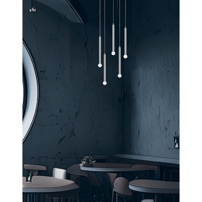 Dainolite Sanya 5 Light Multi Pendant, Polished Chrome