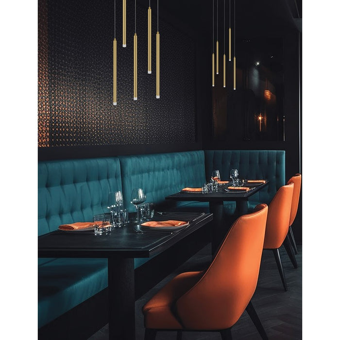 Dainolite Sanya 5 Light LED Multi Pendant, Aged Brass