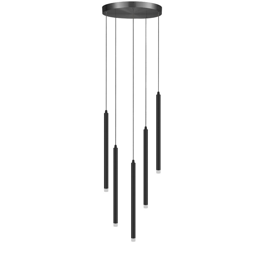 Dainolite Sanya 5 Light LED Multi Pendant, Matte Black