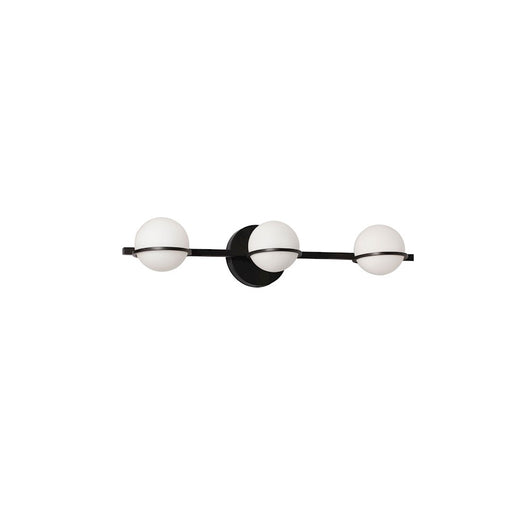 Dainolite Sofia 23in 3-Light Vanity Light | Modern Matte Black and White Glass | Bathroom Vanity | 6 x 23 x 5 in | Model SOF-233W-MB