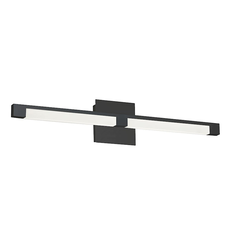 Dainolite Soho 28in 1-Light Wall Sconce | Modern Matte Black Metal and Frosted Acrylic | Bathroom & Powder Room Vanity Light | 1700 | Model SOH-28W-MB