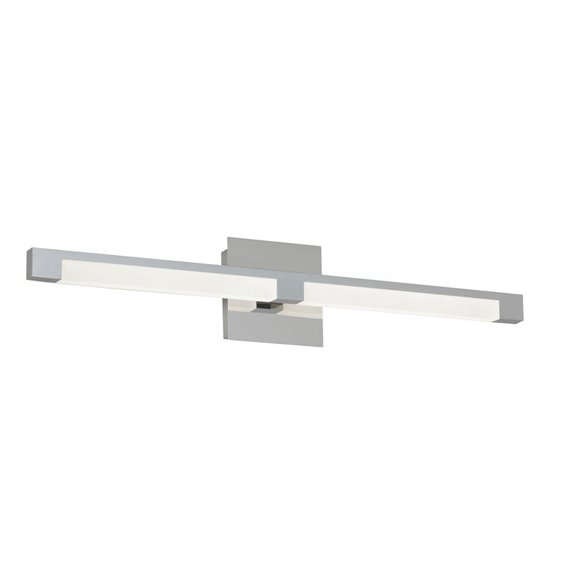 Dainolite Soho 28in 2-Light Vanity Light | Modern Polished Chrome and White Acrylic | Bathroom Vanity | 28 x 4 x 6 in | Model SOH-28W-PC