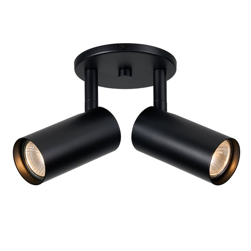 Dainolite Stanly 10.5in 2-Light Spotlight | Contemporary Matte Black Metal | Bedroom & Living Room Accent | 10.5 x 10.5 x 7.25 in | Model STY-72SPT-MB