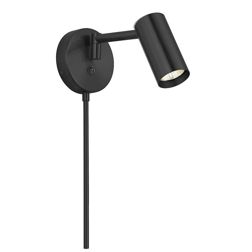 Dainolite Stanly 1-Light Swing Arm Spotlight | Contemporary Matte Black Metal | Bedroom & Office Task Light | 10 x 5 x 6 in | Model STY-91WSPT-MB