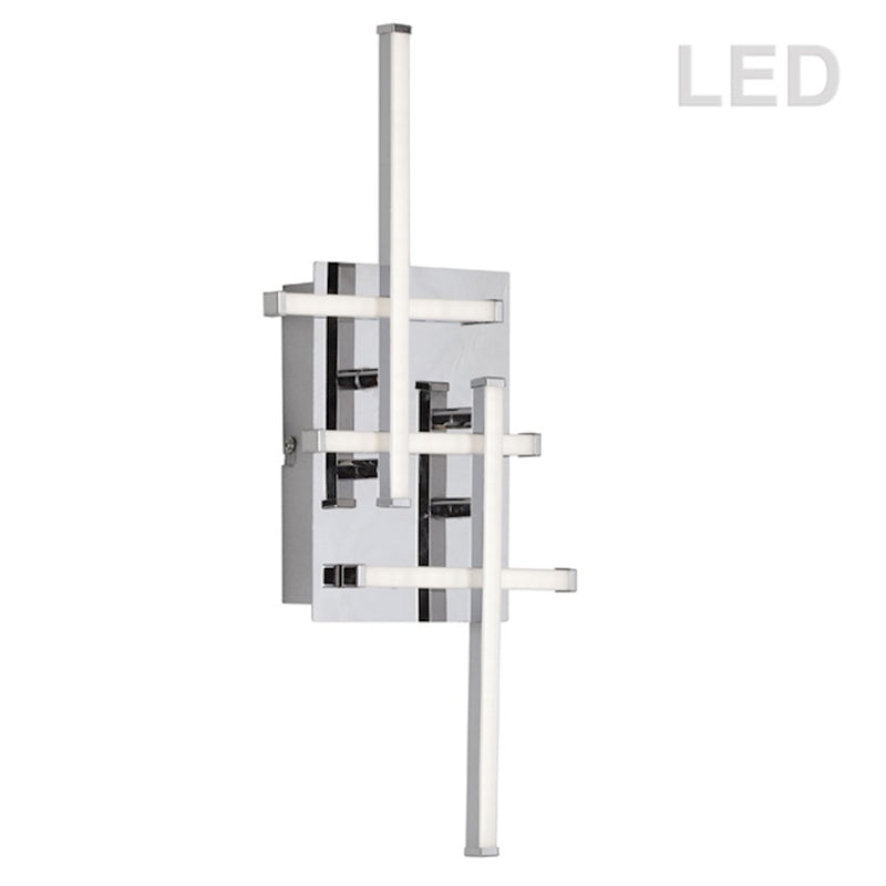 Dainolite Summit 8in 5-Light Wall Sconce | Polished Chrome Stainless Steel | Hallway & Bathroom | 8 x 2 x 18 in | Model SUM-188W-PC