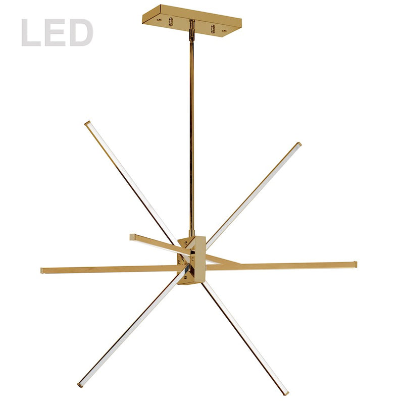 Dainolite Summit 28in 4-Light Pendant | Contemporary Aged Brass Metal | Kitchen Island & Dining Room | 3000 Lumens, 3000K | Model SUM-34P-AGB